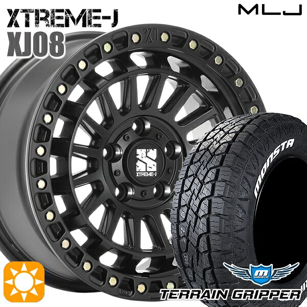 【取付対象】285/65R18 116T モンスタ テレーングリッパー MLJ エクストリームJ XJ08 サテンブラック 18インチ 8.0J 5H127 +45 サマータイヤホイールセット ｜格安タイヤホイールジャストパーツ 114,400円