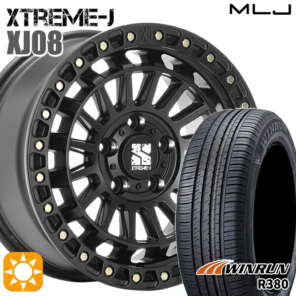 【取付対象】ヤリスクロス 205/65R16 95H ウィンラン R380 MLJ エクストリームJ XJ08 サテンブラック 16インチ 7.0J 5H114.3 サマータイヤホイールセット