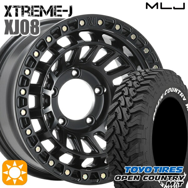 【取付対象】ジムニーシエラ ノマド 225/75R16 103/100Q トーヨー オープンカントリー M/T MLJ エクストリームJ XJ08 サテンブラック 16インチ 6.0J 5H139.7-5 サマータイヤホイールセット