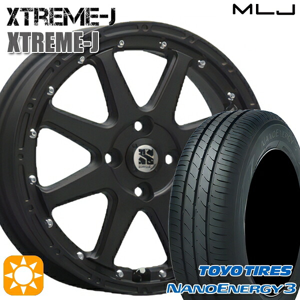 【取付対象】エブリィワゴン 165/60R14 75H トーヨー ナノエナジー3 MLJ エクストリームJ フラットブラック 14インチ 4.5J 4H100 サマータイヤホイールセット ｜格安タイヤホイールジャストパーツ