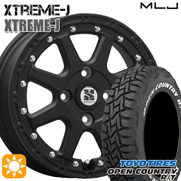 【取付対象】155/65R14 75Q WL トーヨー オープンカントリー R/T ホワイトレター MLJ エクストリームJ フラットブラック 14インチ 4.5J 4H100 サマータイヤホイールセット ｜格安タイヤホイールジャストパーツ 60,940円