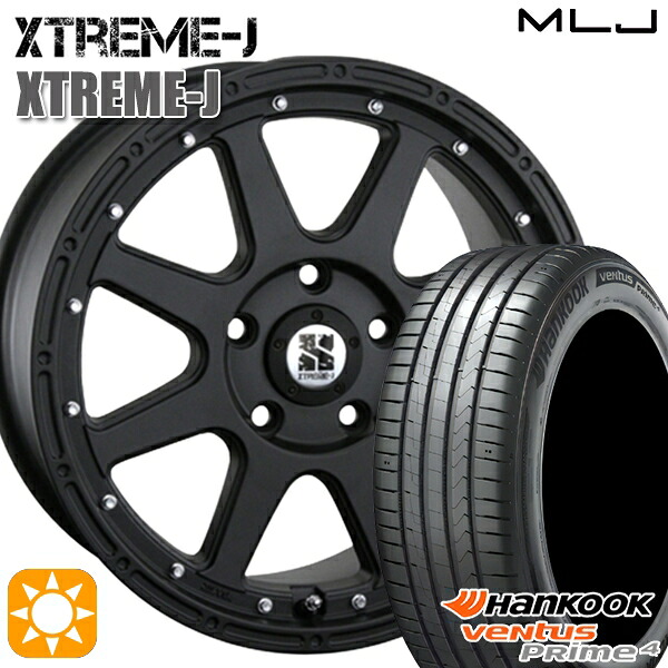 【取付対象】225/65R17 102H ハンコック veNtus PRime4 K135A MLJ エクストリームJ フラットブラック 17インチ 7.5J 5H114.3 サマータイヤホイールセット |格安タイヤホイールジャストパーツ