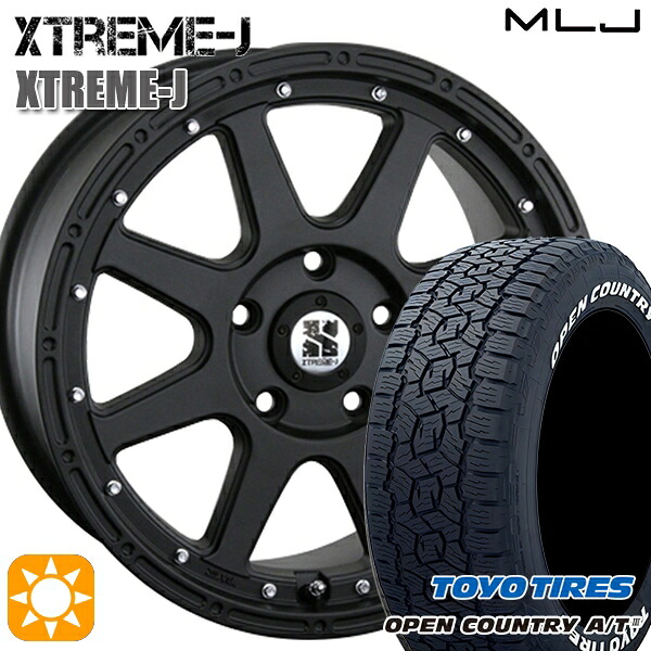 【取付対象】JEEPラングラー 265/70R17 115T トーヨー オープンカントリーA/T3 ホワイトレター MLJ エクストリームJ フラットブラック 17インチ 7.5J 5H127 サマータイヤホイールセット