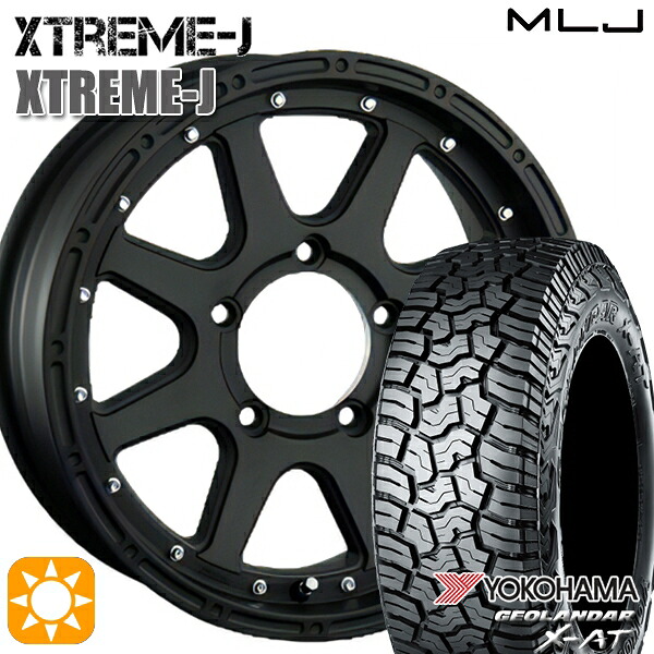 【取付対象】ジムニー LT215/70R16 100/97Q ヨコハマ ジオランダー X-AT G016 MLJ エクストリームJ フラットブラック 16インチ 5.5J 5H139.7 サマータイヤホイールセット