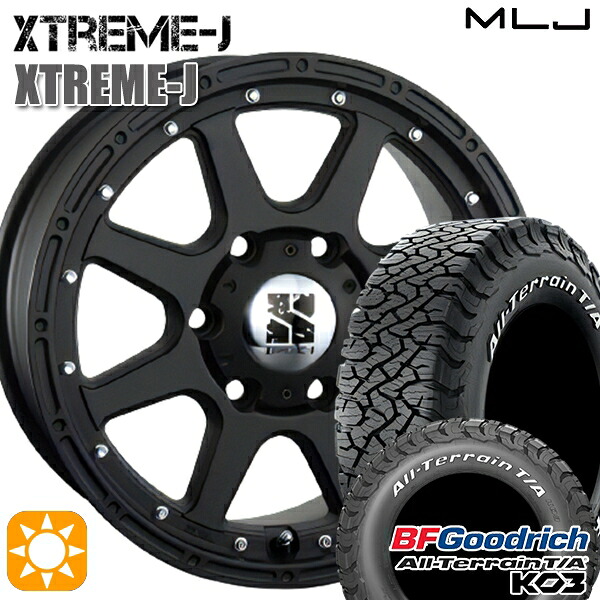 【取付対象】265/65R17 116/113S RWL BFグッドリッチ オールテレーン T/A KO3 MLJ エクストリームJ フラットブラック 17インチ 7.5J 6H139.7 サマータイヤホイールセット