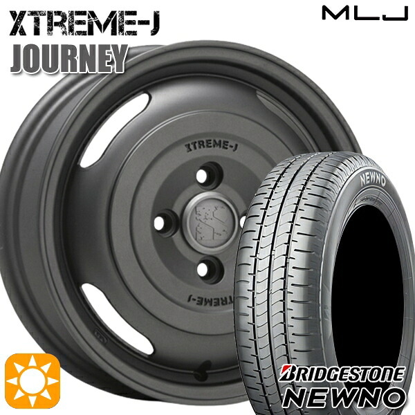 【取付対象】165/60R14 75H ブリヂストン ニューノ MLJ エクストリームJ ジャーニー ガンブラック 14インチ 4.5J 4H100 サマータイヤホイールセット 63,580円