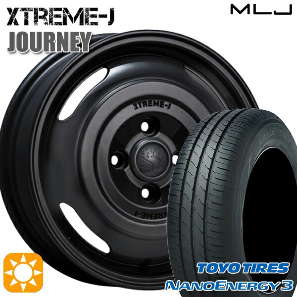 【取付対象】165/60R14 75H トーヨー ナノエナジー3 MLJ エクストリームJ ジャーニー サテンブラック 14インチ 4.5J 4H100 サマータイヤホイールセット ｜格安タイヤホイールジャストパーツ