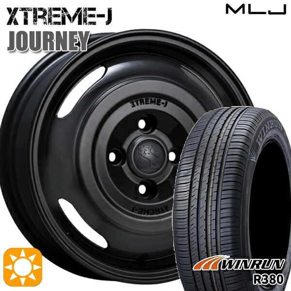 【取付対象】165/65R14 79T ウィンラン R380 MLJ エクストリームJ ジャーニー サテンブラック 14インチ 4.5J 4H100 サマータイヤホイールセット