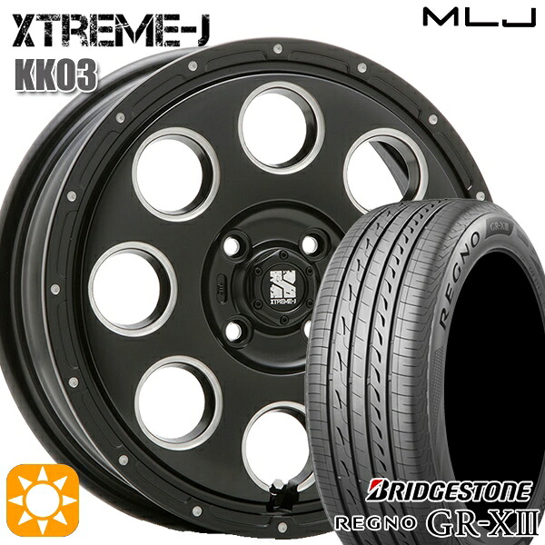 【取付対象】165/65R14 79S ブリヂストン レグノ GR-X3 MLJ エクストリームJ KK03 サテンブラックミルド 14インチ 4.5J 4H100 サマータイヤホイールセット ｜格安タイヤホイールジャストパーツ