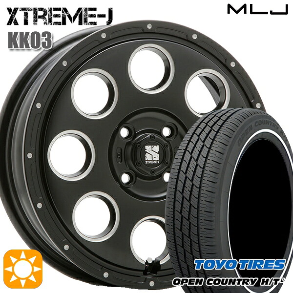 【取付対象】165/65R15 81H トーヨー オープンカントリー H/T2 WR MLJ エクストリームJ KK03 サテンブラックミルド 15インチ 4.5J 4H100 サマータイヤホイールセット 79,640円