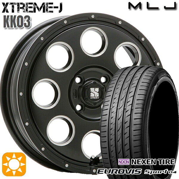 【取付対象】165/60R14 75H ロードストーン ユーロビズ Sport 04 MLJ エクストリームJ KK03 サテンブラックミルド 14インチ 4.5J 4H100 サマータイヤホイールセット |格安タイヤホイールジャストパーツ