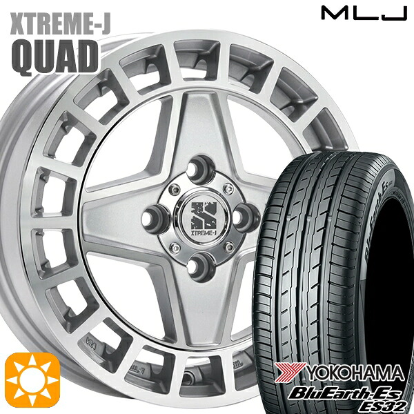 【取付対象】165/50R15 73V ヨコハマ ブルーアース ES32 MLJ エクストリームJ QUAD GM 15インチ 4.5J 4H100+45 サマータイヤホイールセット