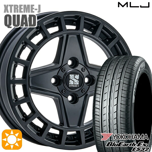【取付対象】N-BOX ウェイク 165/55R15 75V ヨコハマ ブルーアース ES32 MLJ エクストリームJ QUAD SB 15インチ 4.5J 4H100+45 サマータイヤホイールセット