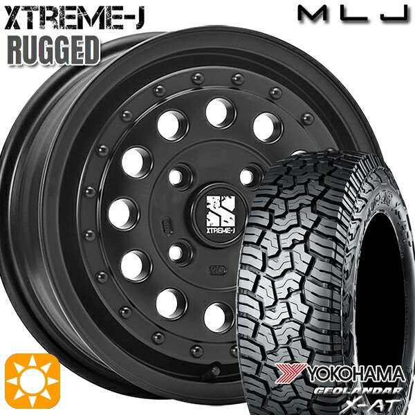 【取付対象】155/60R14 82/79Q ヨコハマ ジオランダー X-AT G016 MLJ エクストリームJ ラギッド サテンブラック 14インチ 5.0J 4H100 サマータイヤホイールセット ｜格安タイヤホイールジャストパーツ