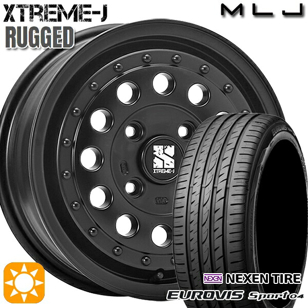 【取付対象】165/60R14 75H ロードストーン ユーロビズ Sport 04 MLJ エクストリームJ ラギッド サテンブラック 14インチ 5.0J 4H100 サマータイヤホイールセット ｜格安タイヤホイールジャストパーツ