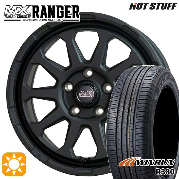 【取付対象】C-HR カローラクロス 215/60R17 96V ウィンラン R380 ホットスタッフ マッドクロス レンジャー マットブラック 17インチ 7.0J 5H114.3 サマータイヤホイールセット