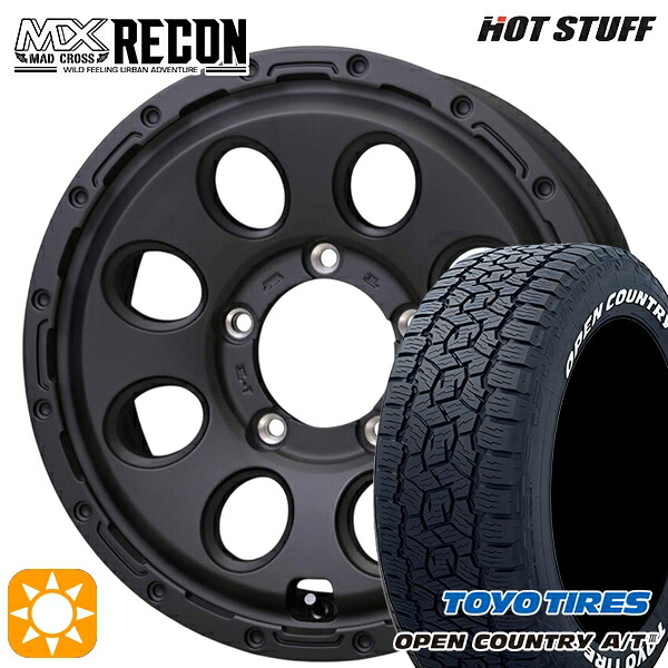 【取付対象】ジムニーシエラ ノマド 215/70R16 100T トーヨー オープンカントリーA/T3 ホワイトレター ホットスタッフ マッドクロス リーコン MBK 16インチ 6.0J 5H139.7 +0 サマータイヤホイールセット ｜格安タイヤホイールジャストパーツ