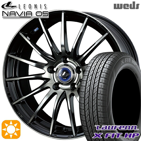 【取付対象】225/55R18 98V ラウフェン X FIT HP LA41 Weds ウェッズ レオニス ナヴィア05 BPB (ブラック ミラーカット ブラッククリアー) 18インチ 8.0J 5H114.3 サマータイヤホイールセット 182,400円