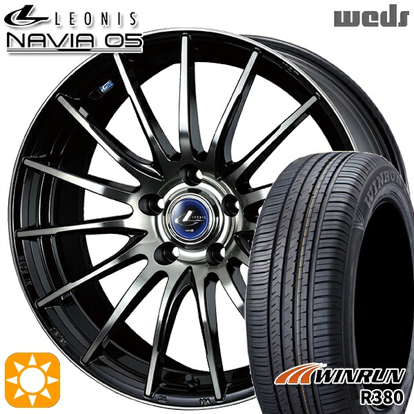 【取付対象】205/65R15 94V ウィンラン R380 Weds ウェッズ レオニス ナヴィア05 BPB (ブラック ミラーカット ブラッククリアー) 15インチ 6.0J 5H114.3 サマータイヤホイールセット