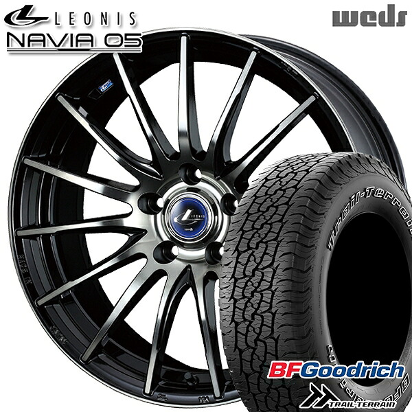 【取付対象】245/65R17 111T ORWL BFグッドリッチ トレールテレーン Weds ウェッズ レオニス ナヴィア05 BPB (ブラック ミラーカット ブラッククリアー) 17インチ 7.0J 5H114.3 サマータイヤホイールセット |格安タイヤホイールジャストパーツ