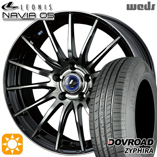 【取付対象】215/65R16 98H DOVROAD ザイファイラ Weds ウェッズ レオニス ナヴィア05 BPB (ブラック ミラーカット ブラッククリアー) 16インチ 6.5J 5H114.3 サマータイヤホイールセット