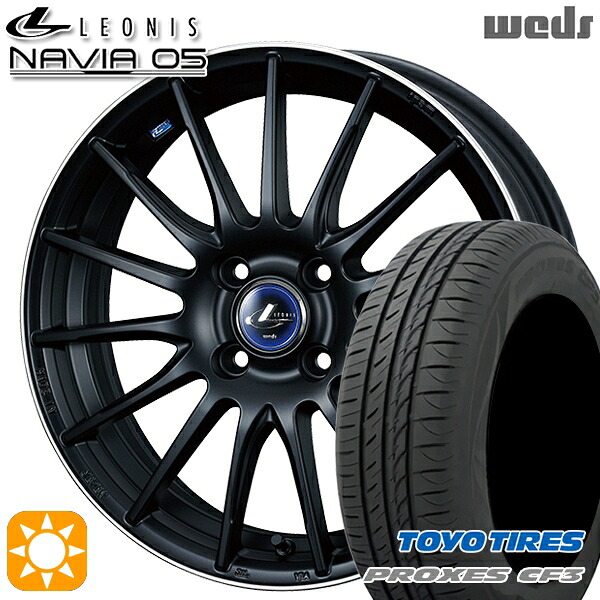 【取付対象】アクア ヤリス 195/50R16 88V XL トーヨー プロクセス CF3 Weds ウェッズ レオニス ナヴィア05 MBP (マットブラック リムポリッシュ) 16インチ 6.0J 4H100 サマータイヤホイールセット