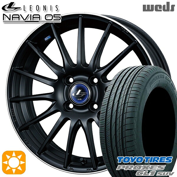 【取付対象】ライズ ロッキー 195/60R17 90H トーヨー プロクセス CL1 SUV Weds ウェッズ レオニス ナヴィア05 MBP (マットブラック リムポリッシュ) 17インチ 6.5J 4H100 サマータイヤホイールセット ｜格安タイヤホイールジャストパーツ 90,420円