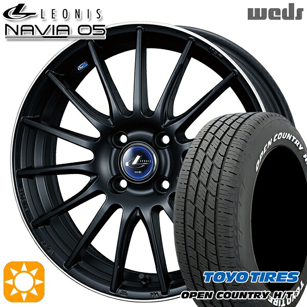 【取付対象】フィット アクア 185/60R15 84H トーヨー オープンカントリー H/T2 WL Weds ウェッズ レオニス ナヴィア05 MBP (マットブラック リムポリッシュ) 15インチ 5.5J 4H100 サマータイヤホイールセット