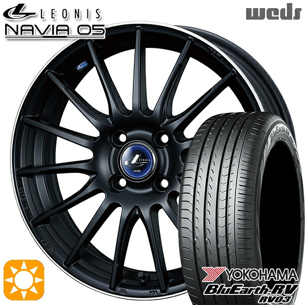 【取付対象】ライズ ロッキー 205/60R16 96H XL ヨコハマ ブルーアース RV03 Weds ウェッズ レオニス ナヴィア05 MBP (マットブラック リムポリッシュ) 16インチ 6.0J 4H100 サマータイヤホイールセット ｜格安タイヤホイールジャストパーツ