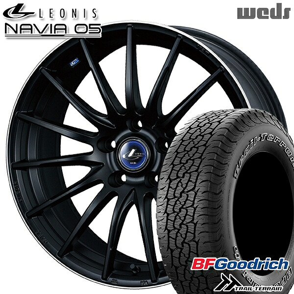 【取付対象】245/65R17 111T ORWL BFグッドリッチ トレールテレーン Weds ウェッズ レオニス ナヴィア05 MBP (マットブラック リムポリッシュ) 17インチ 7.0J 5H114.3 サマータイヤホイールセット