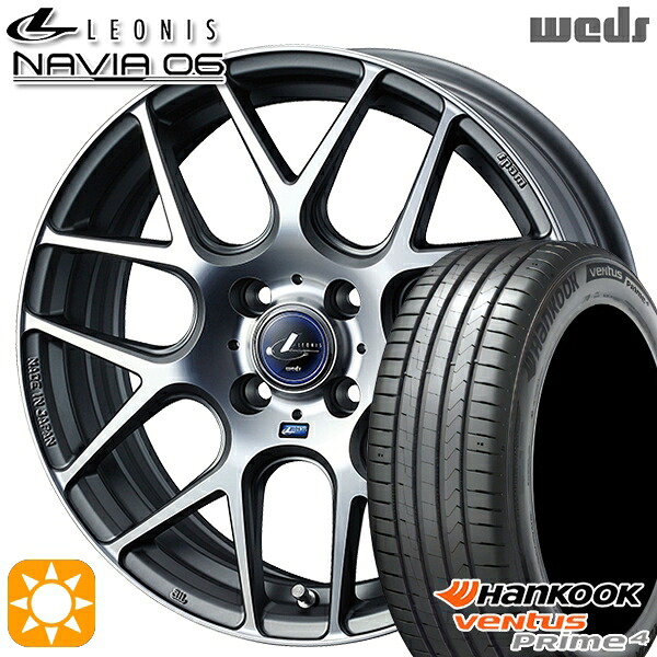 【取付対象】205/45R17 88V XL ハンコック veNtus PRime4 K135 Weds ウェッズ レオニス ナヴィア06 MGMC (マットガンメタマシニングカット) 17インチ 6.5J 4H100 サマータイヤホイールセット