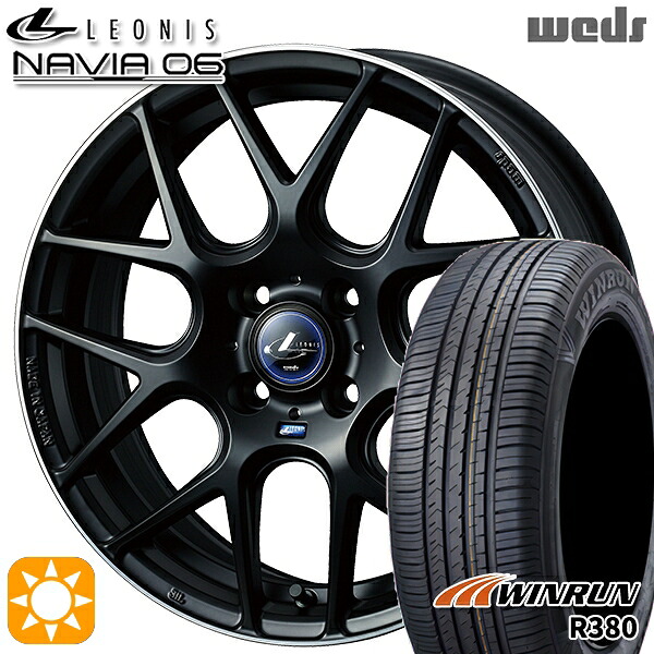 【取付対象】ライズ ロッキー 205/60R16 92H ウィンラン R380 Weds ウェッズ レオニス ナヴィア06 MBP (マットブラックリムポリッシュ) 16インチ 6.0J 4H100 サマータイヤホイールセット