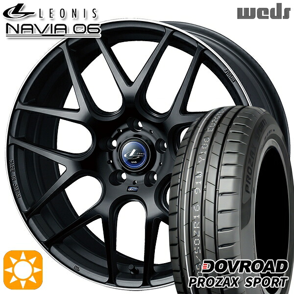 【取付対象】C-HR レガシィB4 225/50R18 99W XL DOVROAD プロザックススポーツ Weds ウェッズ レオニス ナヴィア06 MBP (マットブラックリムポリッシュ) 18インチ 7.0J 5H114.3 サマータイヤホイールセット |格安タイヤホイールジャストパーツ
