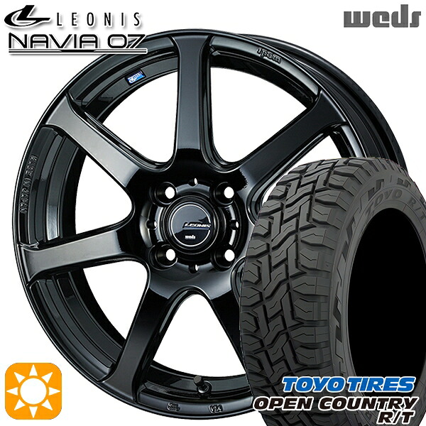 【取付対象】アクア クロスビー 175/60R16 82Q トーヨー オープンカントリー R/T Weds ウェッズ レオニス ナヴィア07 PBK (プレミアムブラック) 16インチ 6.0J 4H100 サマータイヤホイールセット