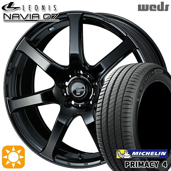 【取付対象】マークX レクサスIS 235/40R19 96W XL VOL ミシュラン プライマシー4 Weds ウェッズ レオニス ナヴィア07 PBK (プレミアムブラック) 19インチ 8.0J 5H114.3 サマータイヤホイールセット