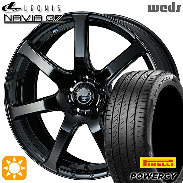 【取付対象】225/50R18 95W ピレリ パワジー Weds ウェッズ レオニス ナヴィア07 PBK (プレミアムブラック) 18インチ 8.0J 5H114.3 サマータイヤホイールセット