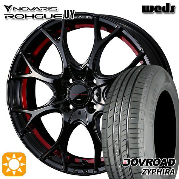 【取付対象】165/65R14 79T DOVROAD ザイファイラ Weds ウェッズ ノヴァリス ローグ UY ピアノブラック/レッドライン 14インチ 4.5J 4H100 サマータイヤホイールセット ｜格安タイヤホイールジャストパーツ
