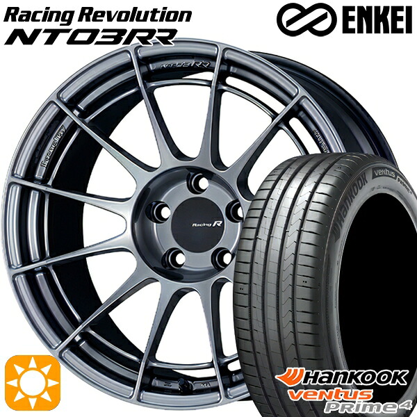 【取付対象】215/50R17 95W XL ハンコック veNtus PRime4 K135 ENKEI エンケイ レーシングレボリューション NT03RR ハイパーシルバー 17インチ 7.0J 5H114.3 サマータイヤホイールセット