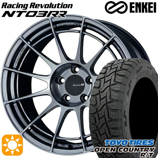【取付対象】225/65R17 102Q トーヨー オープンカントリー R/T ENKEI エンケイ レーシングレボリューション NT03RR ハイパーシルバー 17インチ 7.0J 5H114.3 サマータイヤホイールセット
