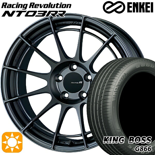 【取付対象】215/55R17 98W XL キングボス G866 ENKEI エンケイ レーシングレボリューション NT03RR マットダークガンメタリック 17インチ 7.5J 5H114.3 サマータイヤホイールセット