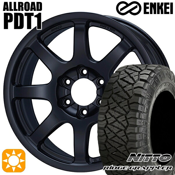 【取付対象】275/55R20 ニットー リッヂグラップラー ENKEI オールロード PDT1 マットブラック 20インチ 9.0J 6H139.7 +52 サマータイヤホイールセット