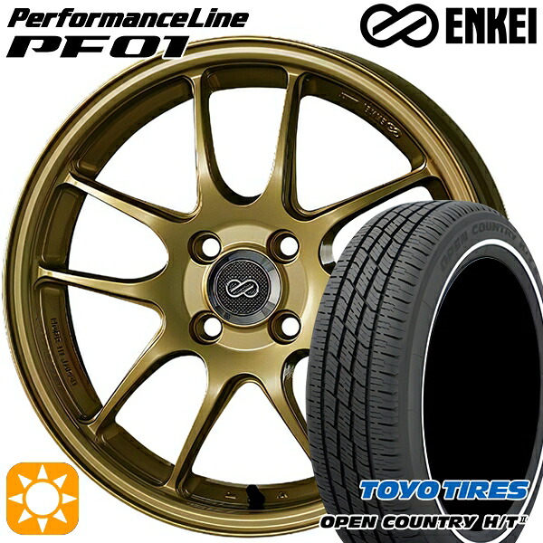 【取付対象】165/60R15 77H トーヨー オープンカントリー H/T2 WR ENKEI エンケイ パフォーマンスライン PF01 ゴールド 15インチ 5.0J 4H100 サマータイヤホイールセット 82,390円