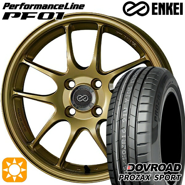 【取付対象】205/55R17 95W XL DOVROAD プロザックススポーツ ENKEI エンケイ パフォーマンスライン PF01 ゴールド 17インチ 7.0J 5H114.3 サマータイヤホイールセット |格安タイヤホイールジャストパーツ