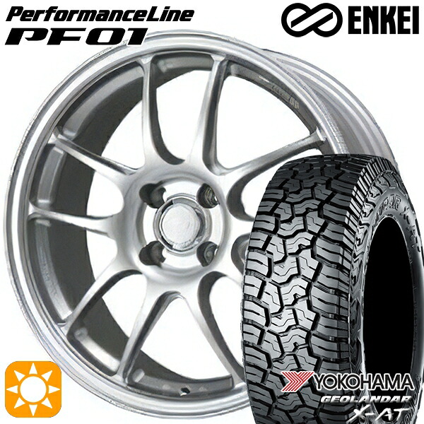 【取付対象】ライズ ロッキー LT215/70R16 100/97Q ヨコハマ ジオランダー X-AT G016 エンケイ パフォーマンスライン PF01 スパークルシルバー 16インチ 6.5J 4H100 サマータイヤホイールセット