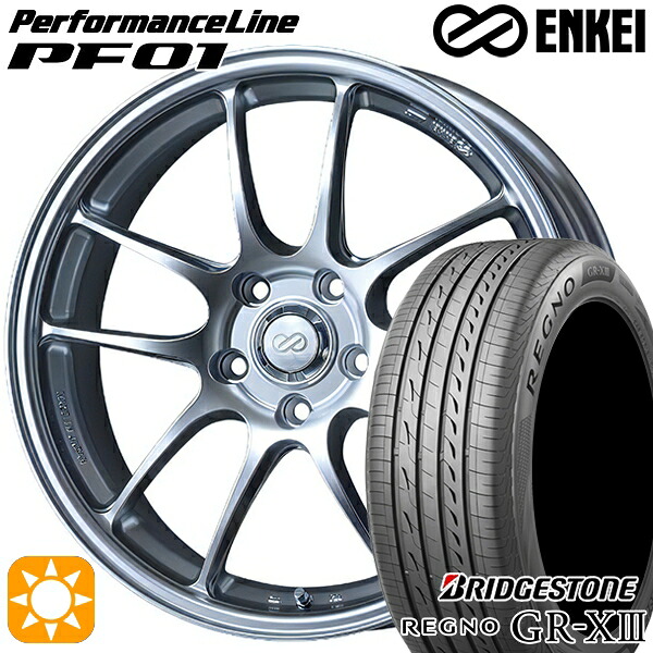 【取付対象】C-HR レガシィB4 225/50R18 95W ブリヂストン レグノ GR-X3 ENKEI エンケイ パフォーマンスライン PF01 スパークルシルバー 18インチ 7.0J 5H114.3 サマータイヤホイールセット
