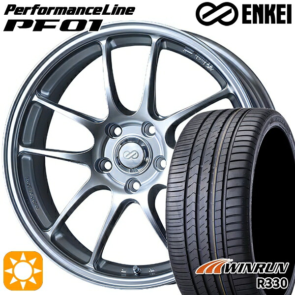 【取付対象】BMW F34 225/50R18 95W ウィンラン R330 ENKEI エンケイ PF01 18インチ 8.0J 5H120 サマータイヤホイールセット |格安タイヤホイールジャストパーツ