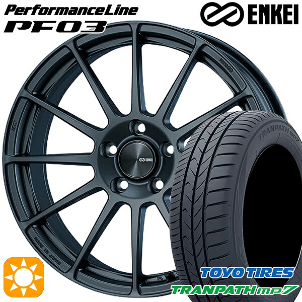 【取付対象】215/60R17 96H トーヨー トランパス mp7 ENKEI エンケイ パフォーマンスライン PF03 マットダークガンメタリック 17インチ 7.0J 5H114.3 サマータイヤホイールセット
