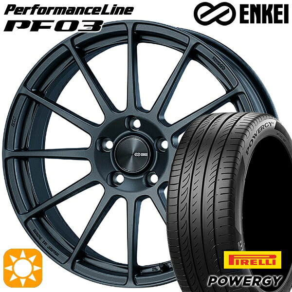 【取付対象】リーフ レヴォーグ 215/50R17 95W XL ピレリ パワジー ENKEI エンケイ パフォーマンスライン PF03 マットダークガンメタリック 17インチ 7.0J 5H114.3 サマータイヤホイールセット