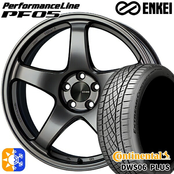 リーフ レヴォーグ 215/50R17 95W XL コンチネンタル DWS06+ ENKEI エンケイ パフォーマンスライン PF05 ダークシルバー 17インチ 7.0J 5H114.3 オールシーズンタイヤホイールセット |格安タイヤホイールジャストパーツ