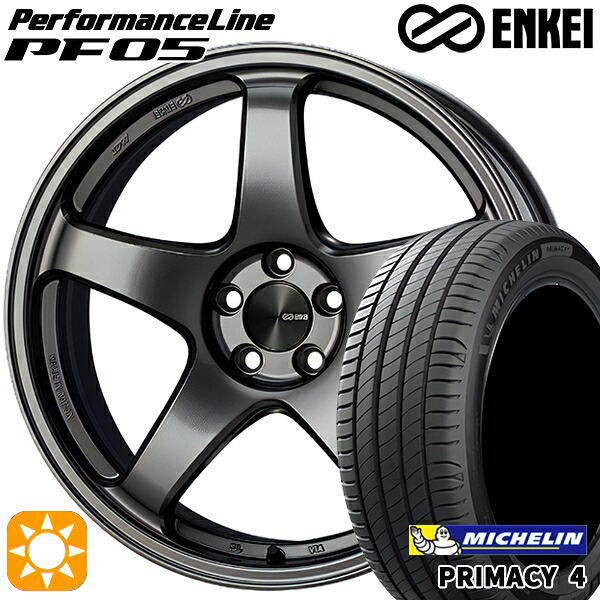 【取付対象】マークX レクサスIS 235/40R19 96W XL VOL ミシュラン プライマシー4 ENKEI エンケイ パフォーマンスライン PF05 ダークシルバー 19インチ 8.0J 5H114.3 サマータイヤホイールセット